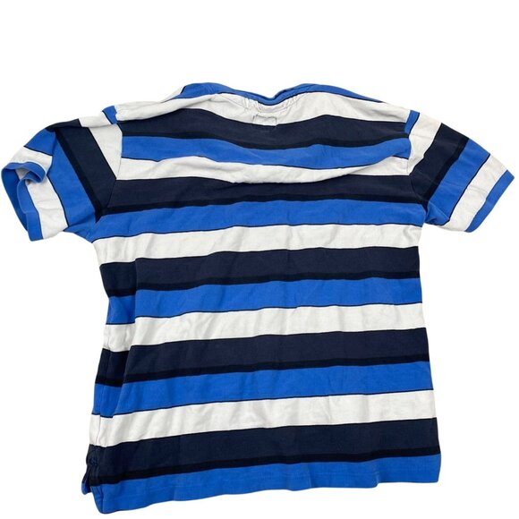 Ecko Unltd Mens Polo Shirt 3XL Striped Blue & White Cotton Casual Short Sleeve - Picture 2 of 9